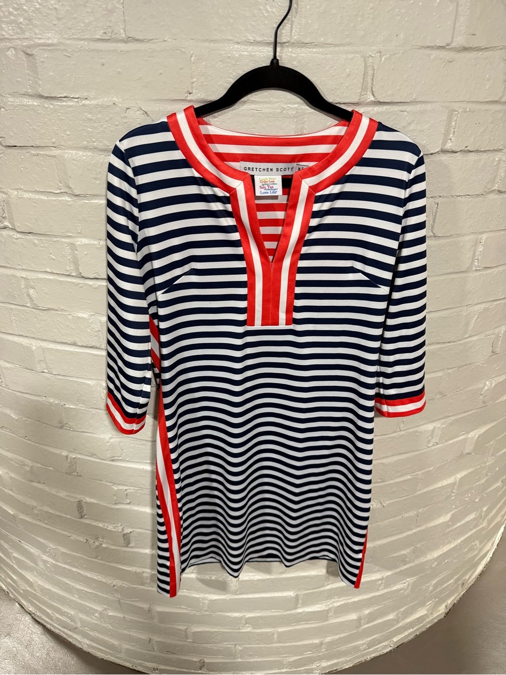 Gretchen Scott Designs Navy & White Striped Tunic
